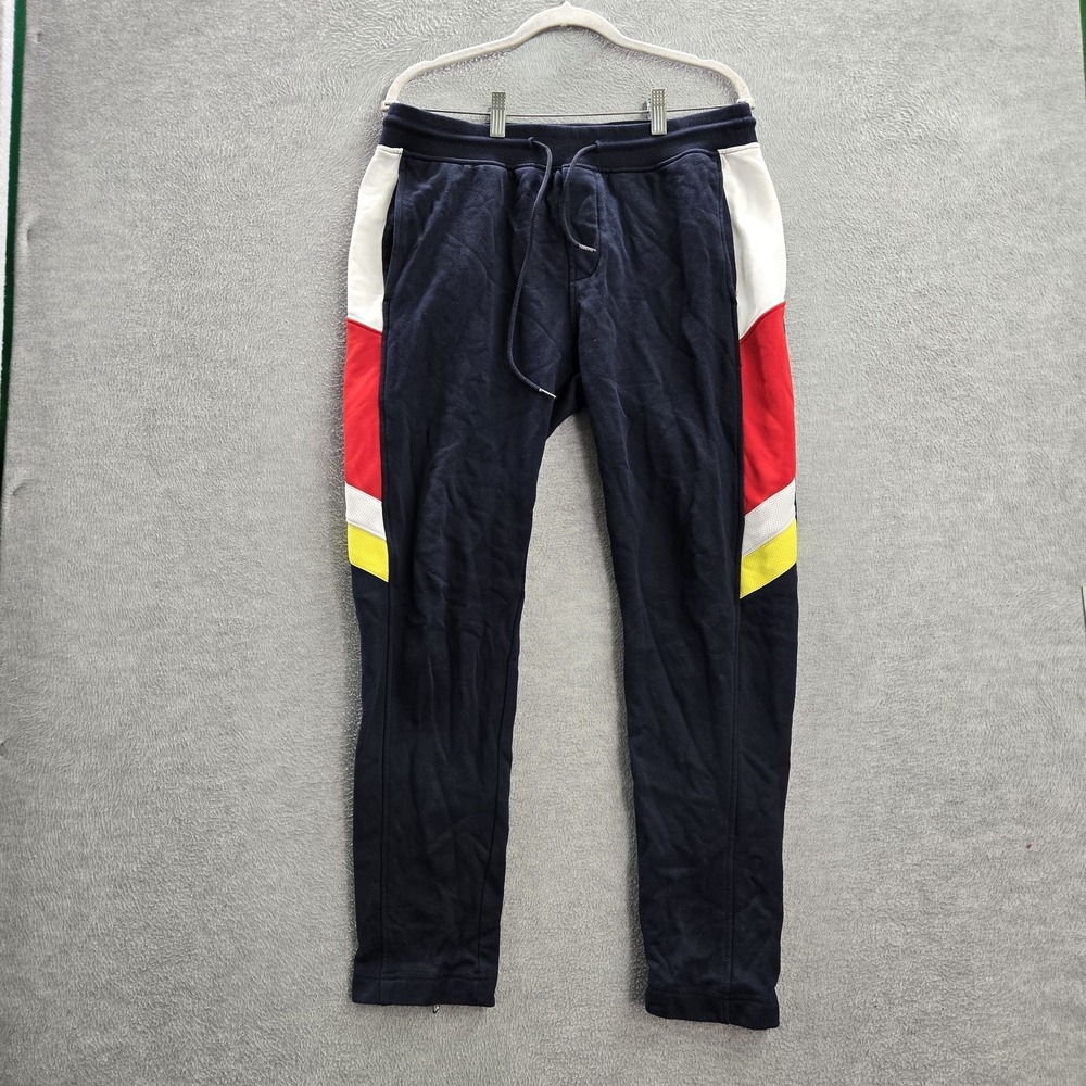 Tommy Hilfiger Women Activewear Pants M Navy Colorblock‎ Logo Sweatpants